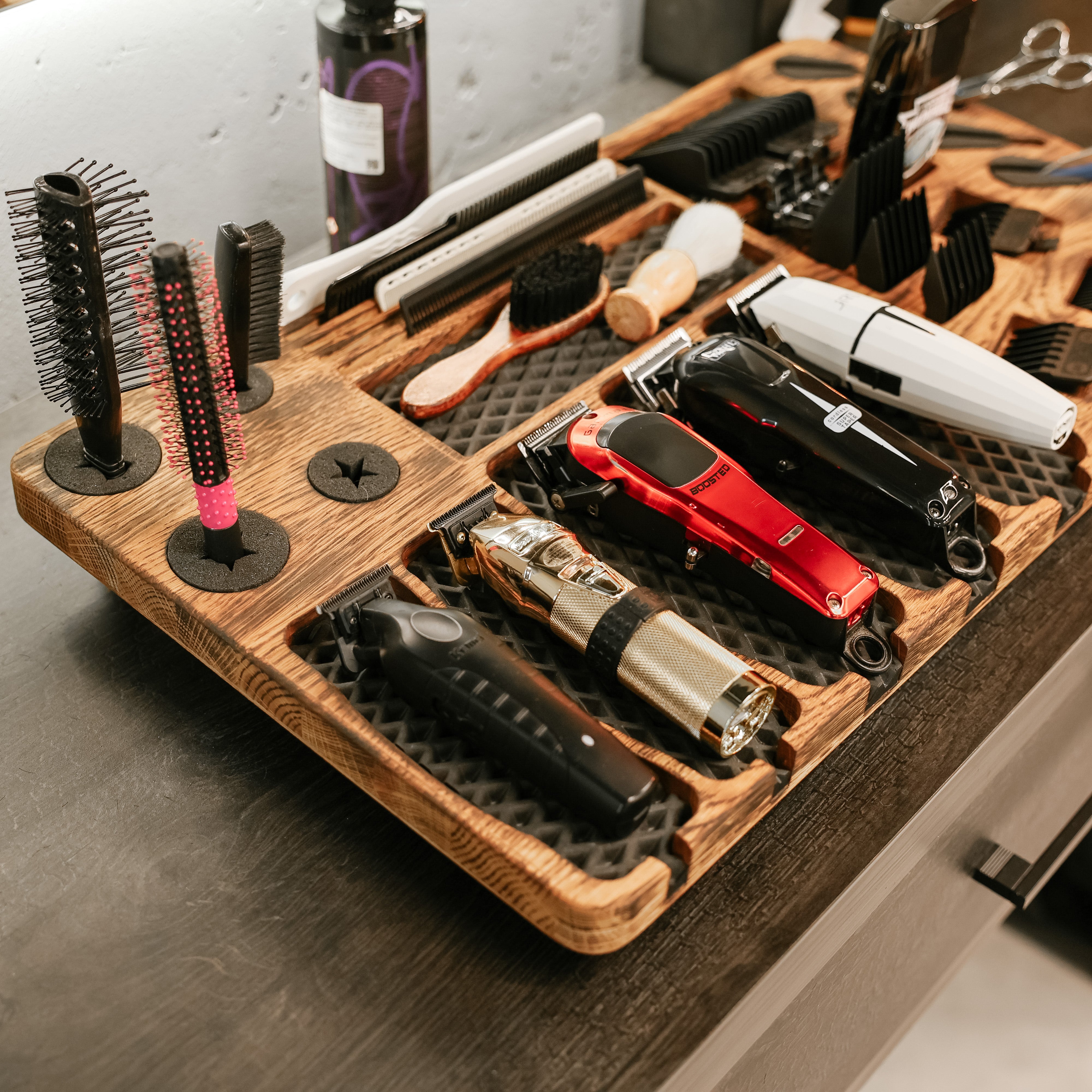 Wooden Barber Tray