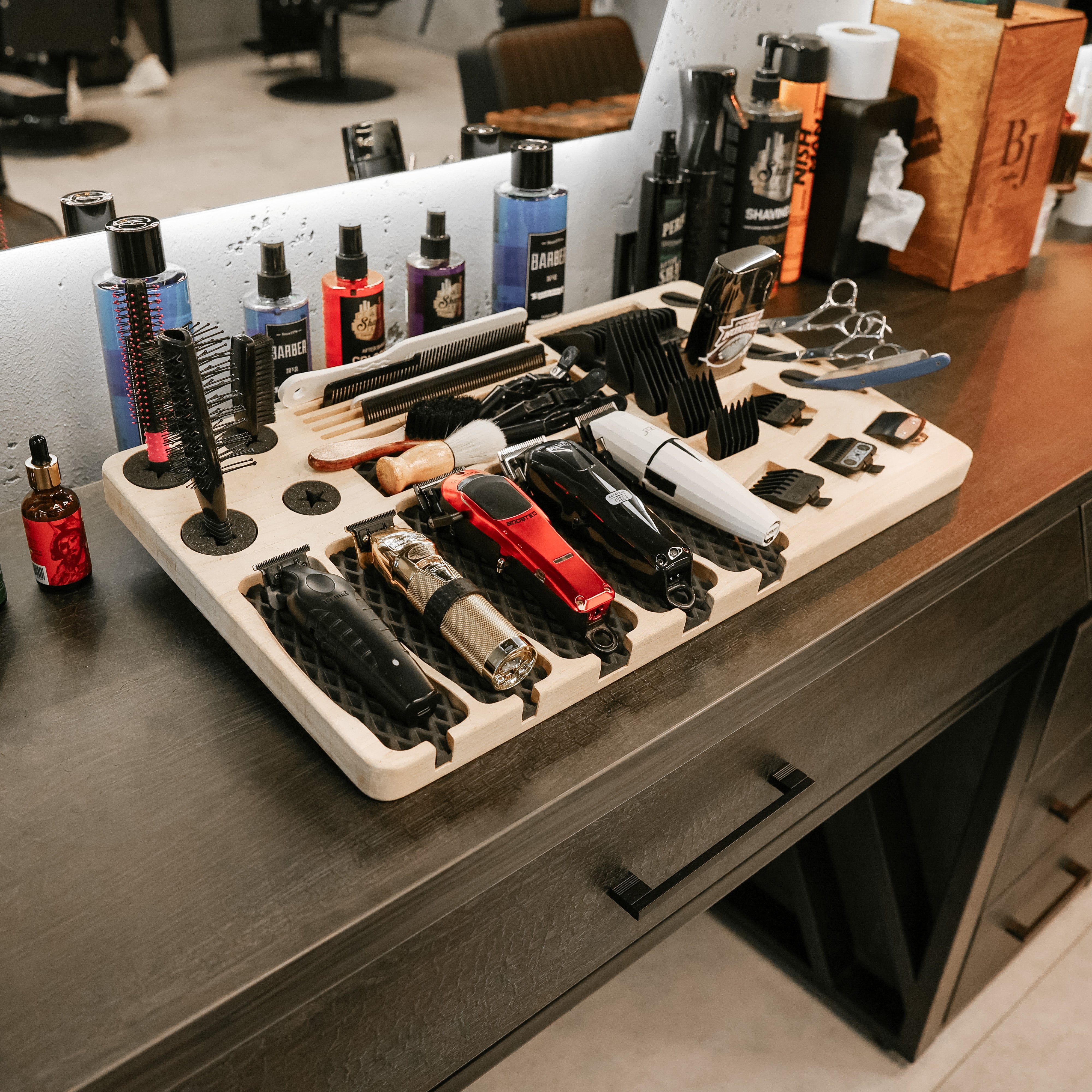 Wooden Barber Tray