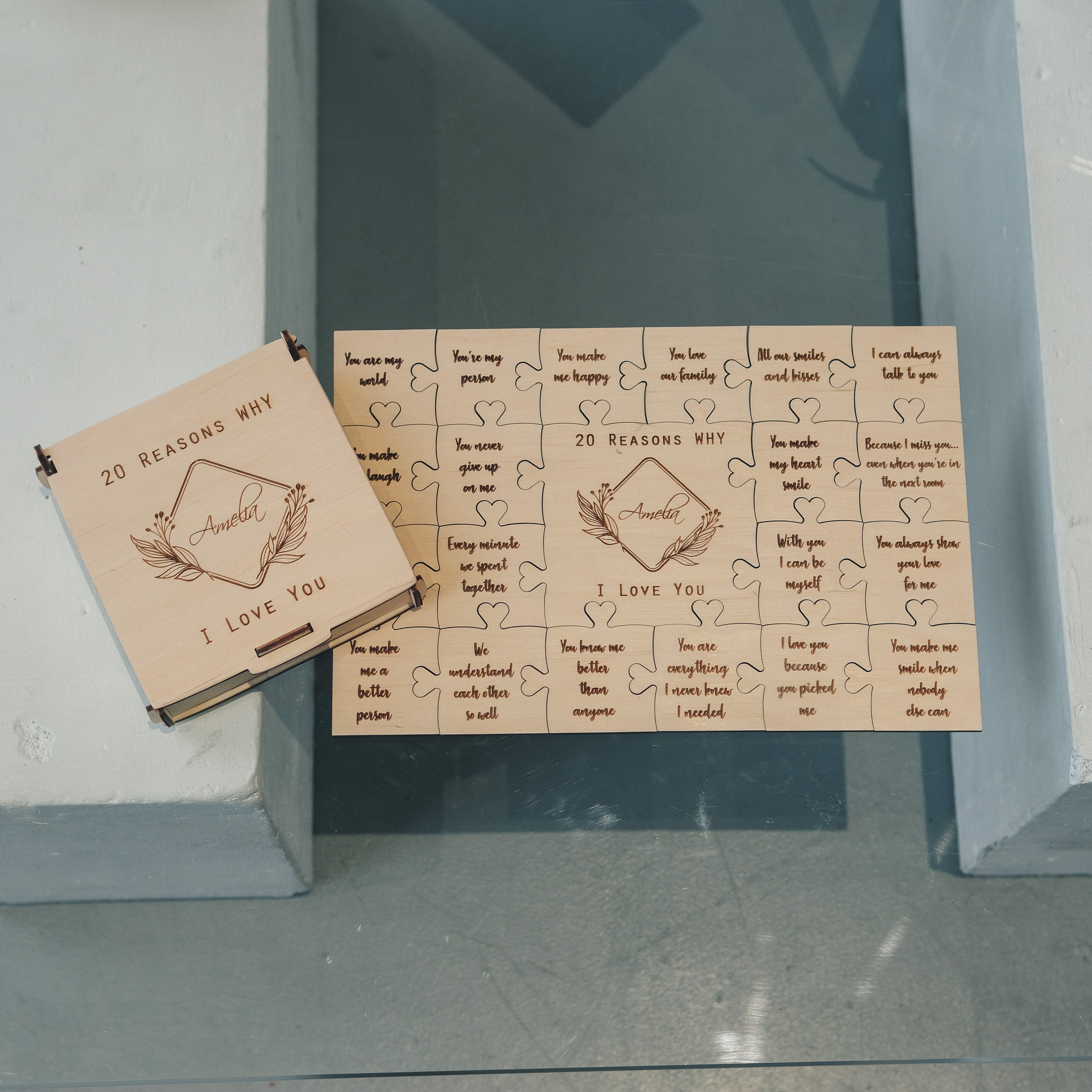 Romantic Wooden Puzzle – Rectangle