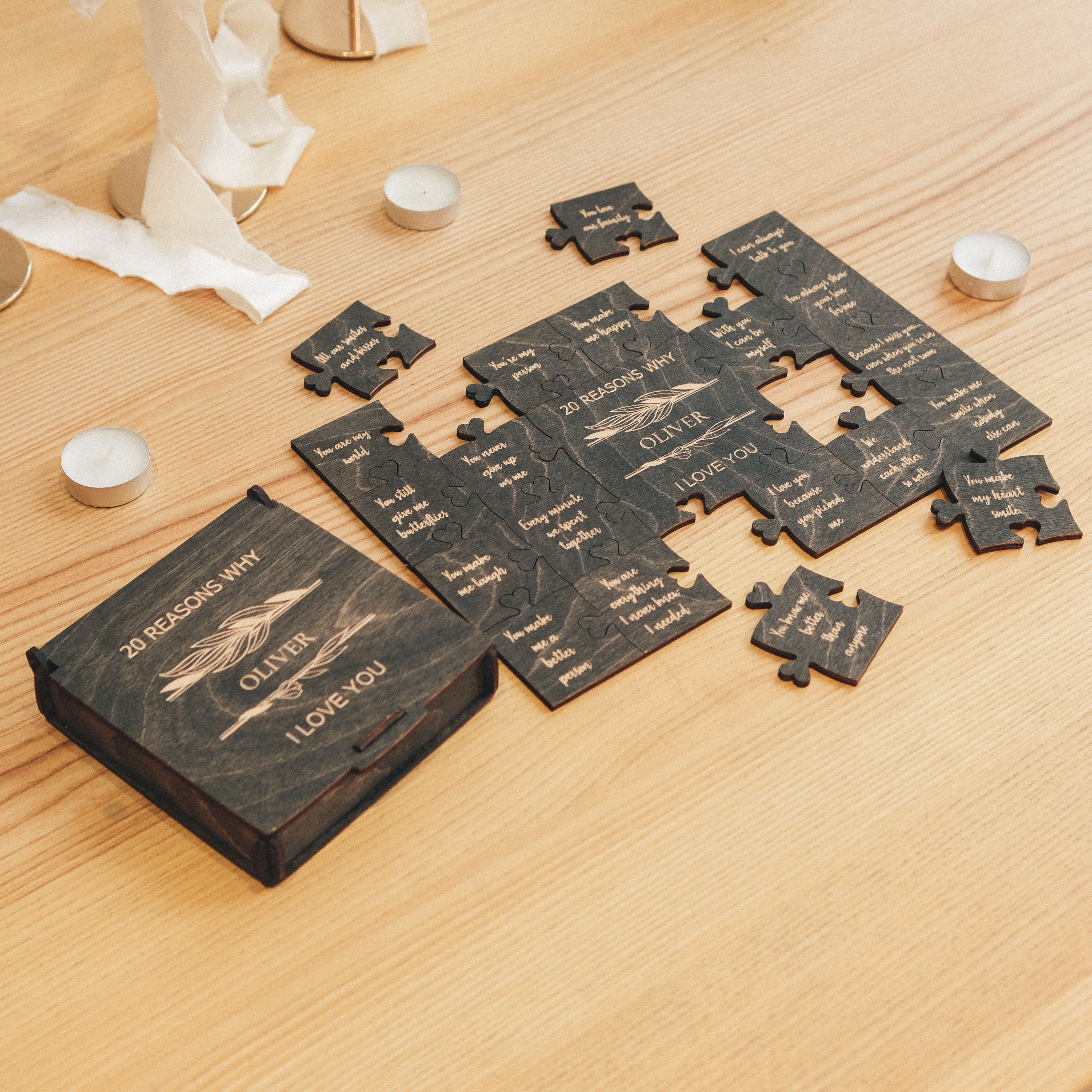 Romantic Wooden Puzzle – Rectangle