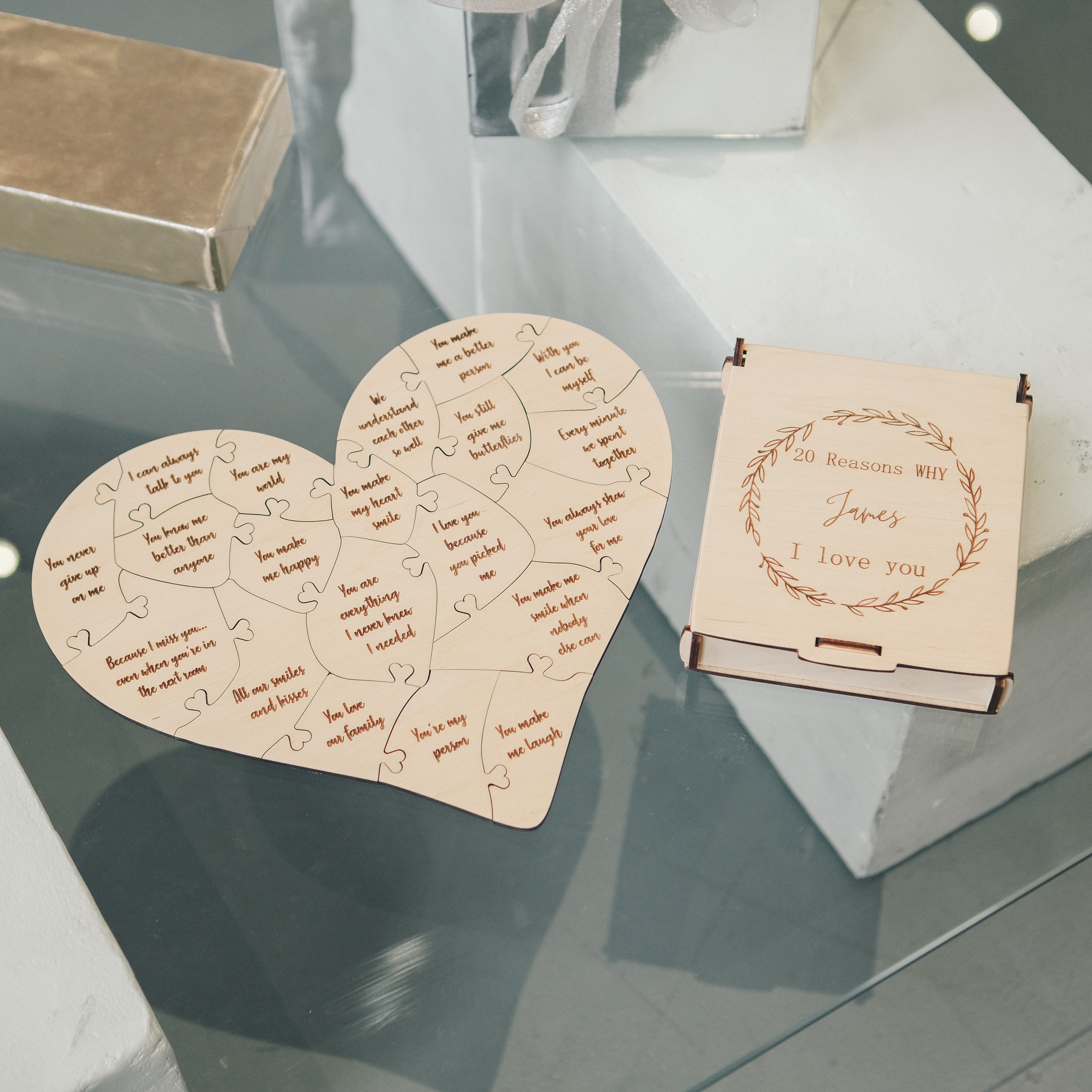 Romantic Wooden Puzzle - Heart