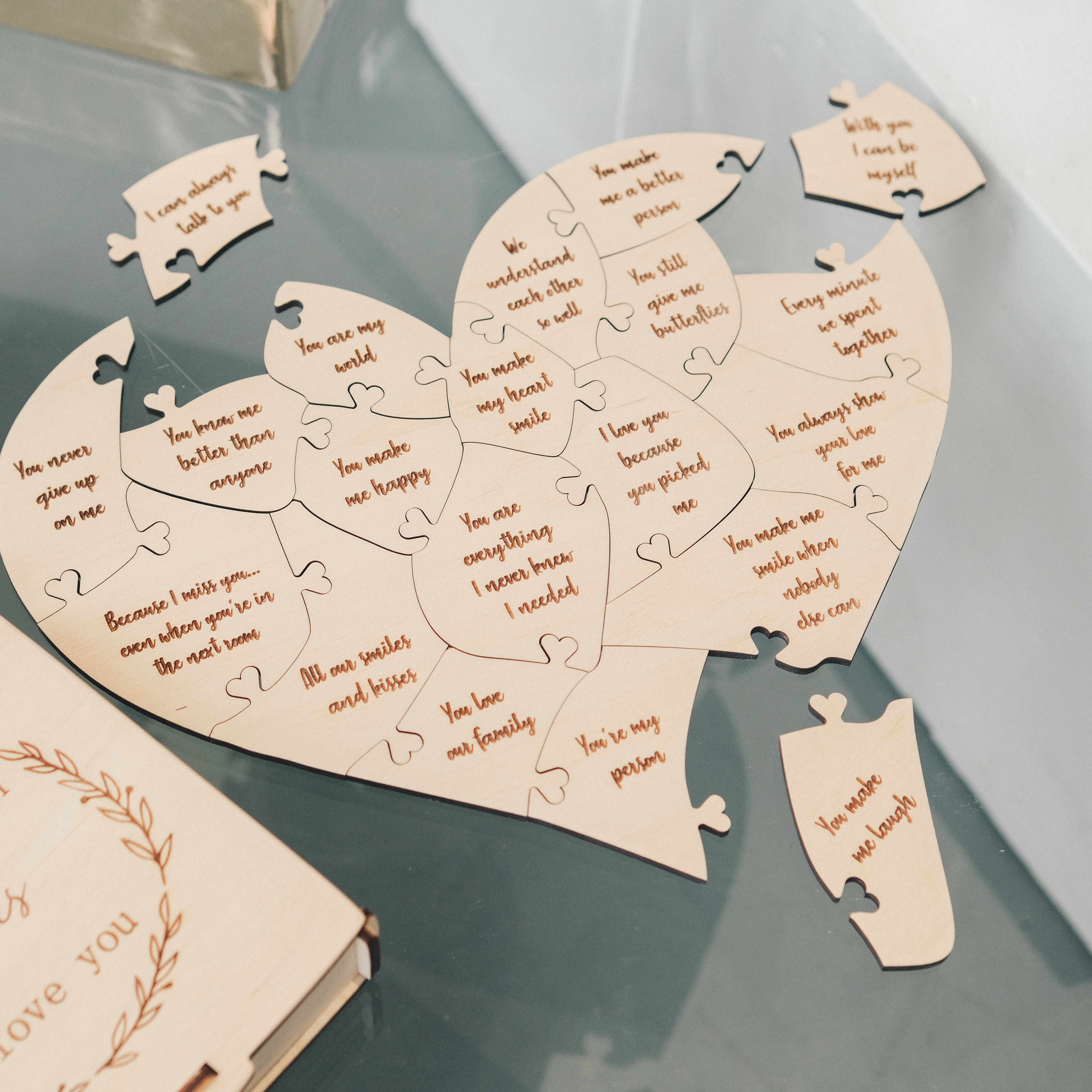 Romantic Wooden Puzzle - Heart