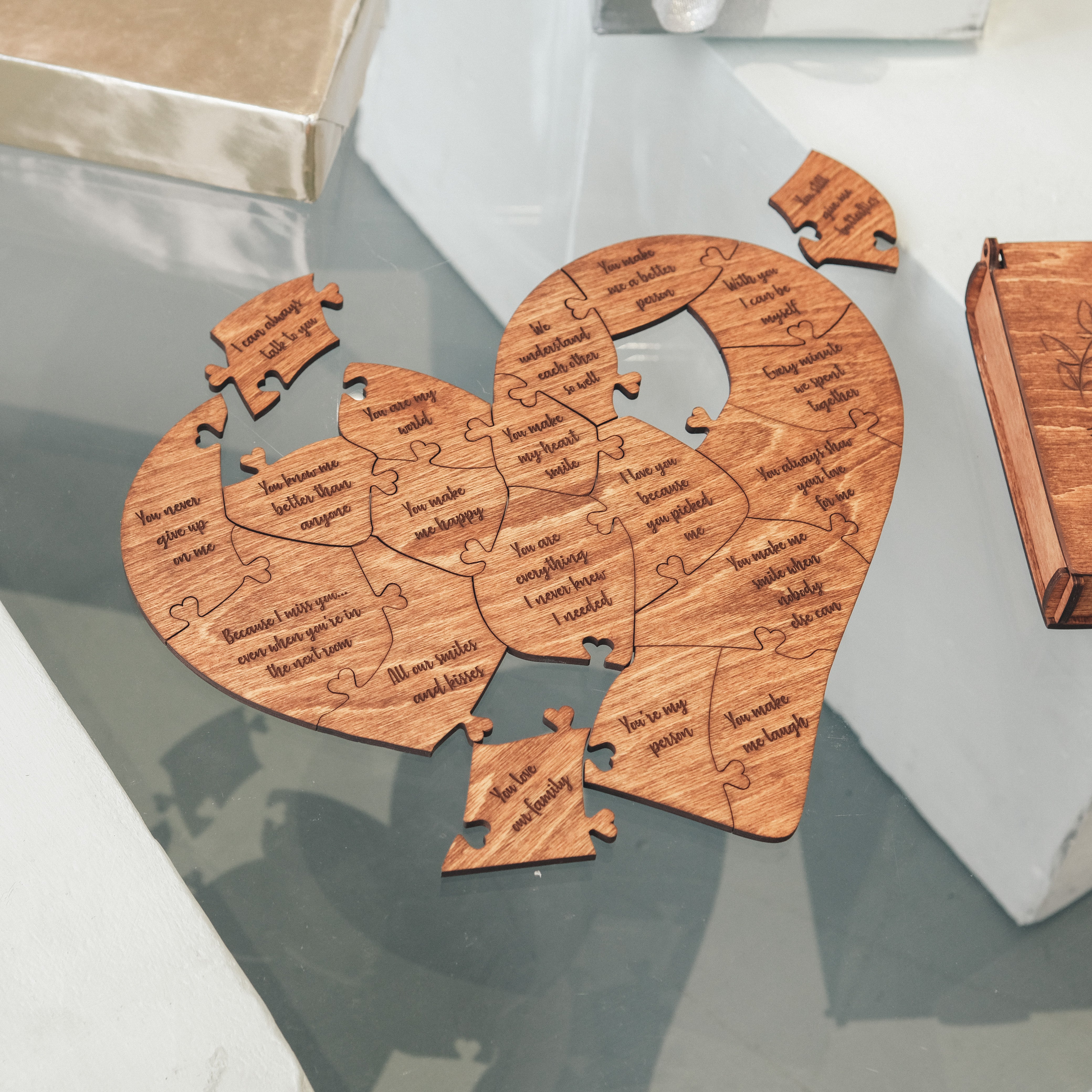 Romantic Wooden Puzzle - Heart