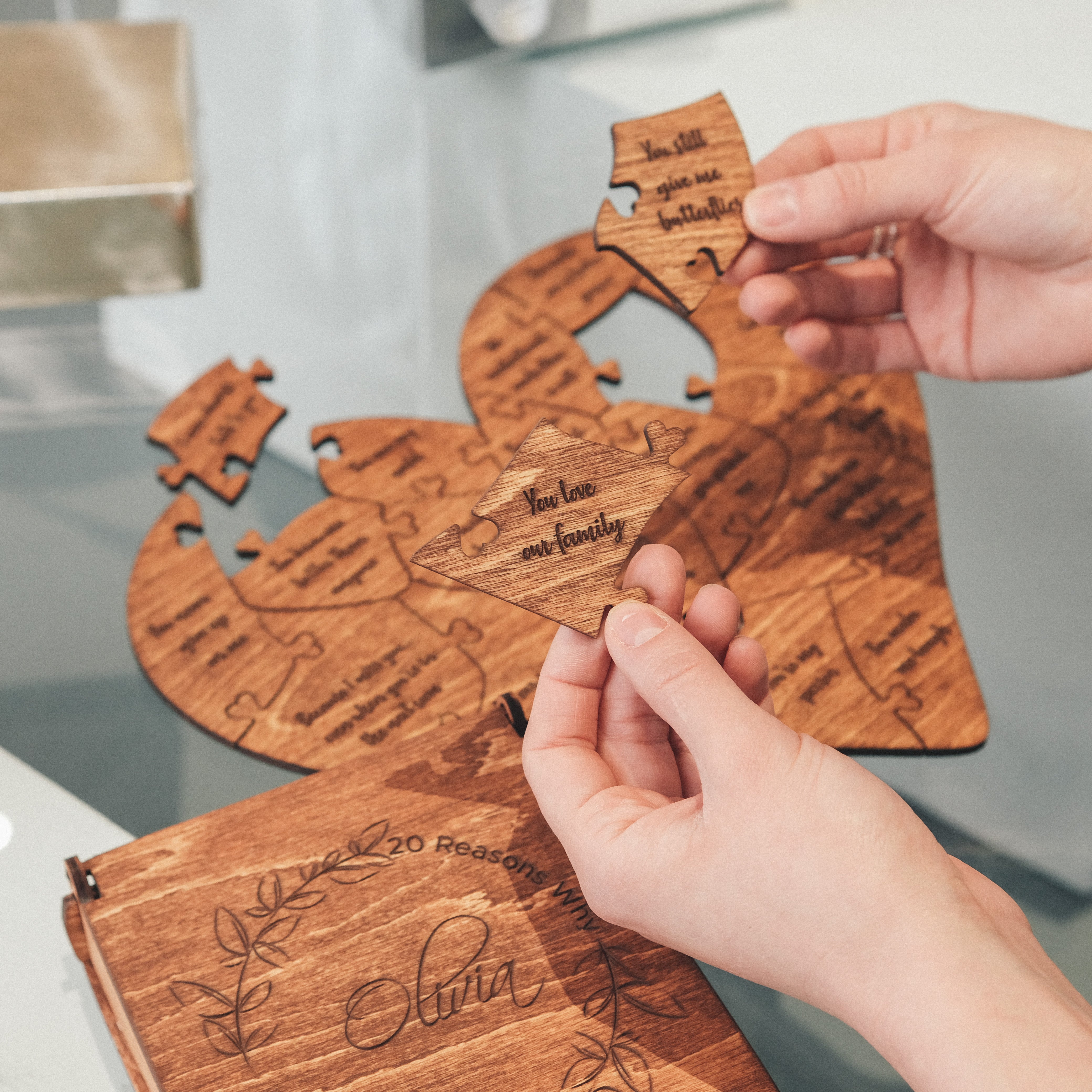 Romantic Wooden Puzzle - Heart