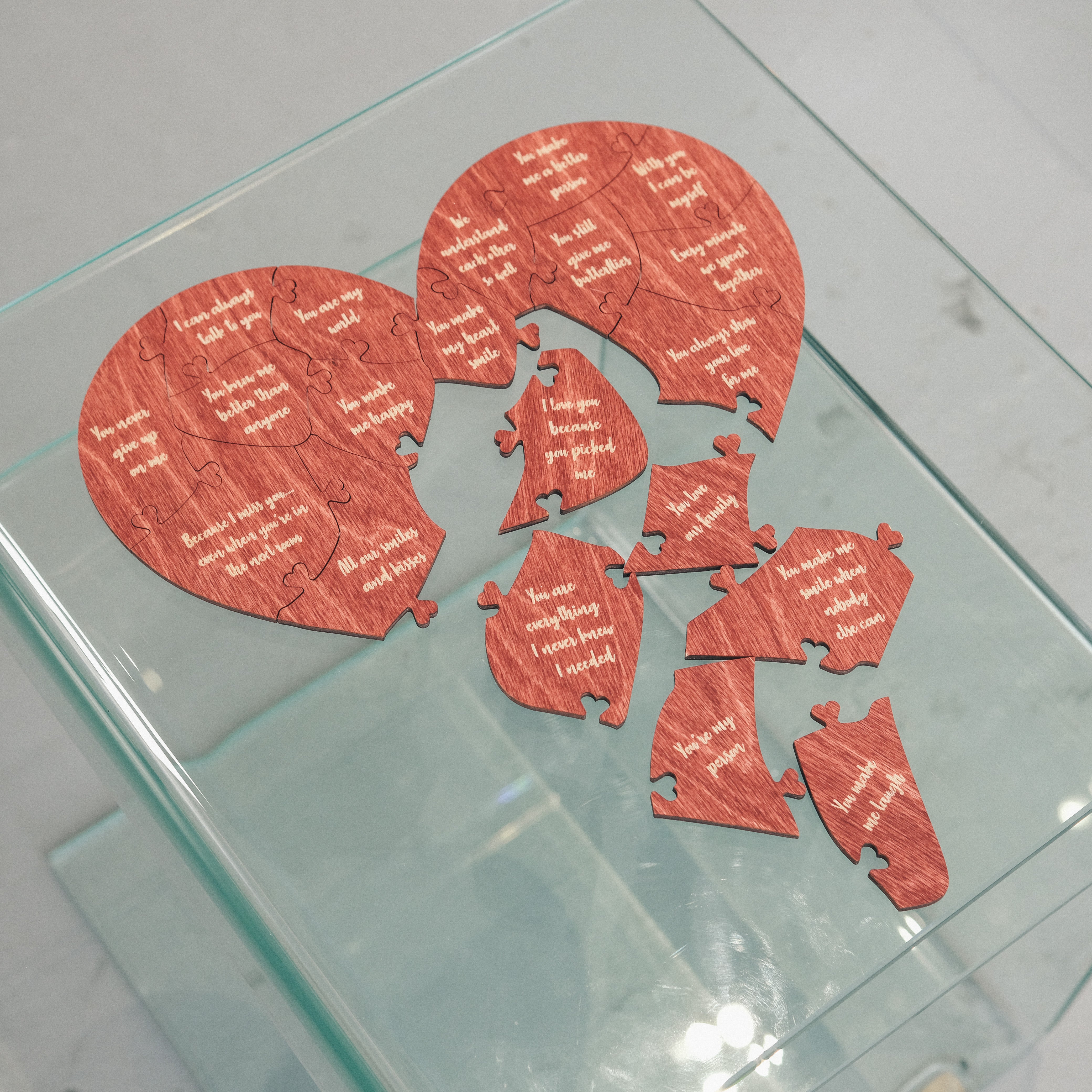 Romantic Wooden Puzzle - Heart