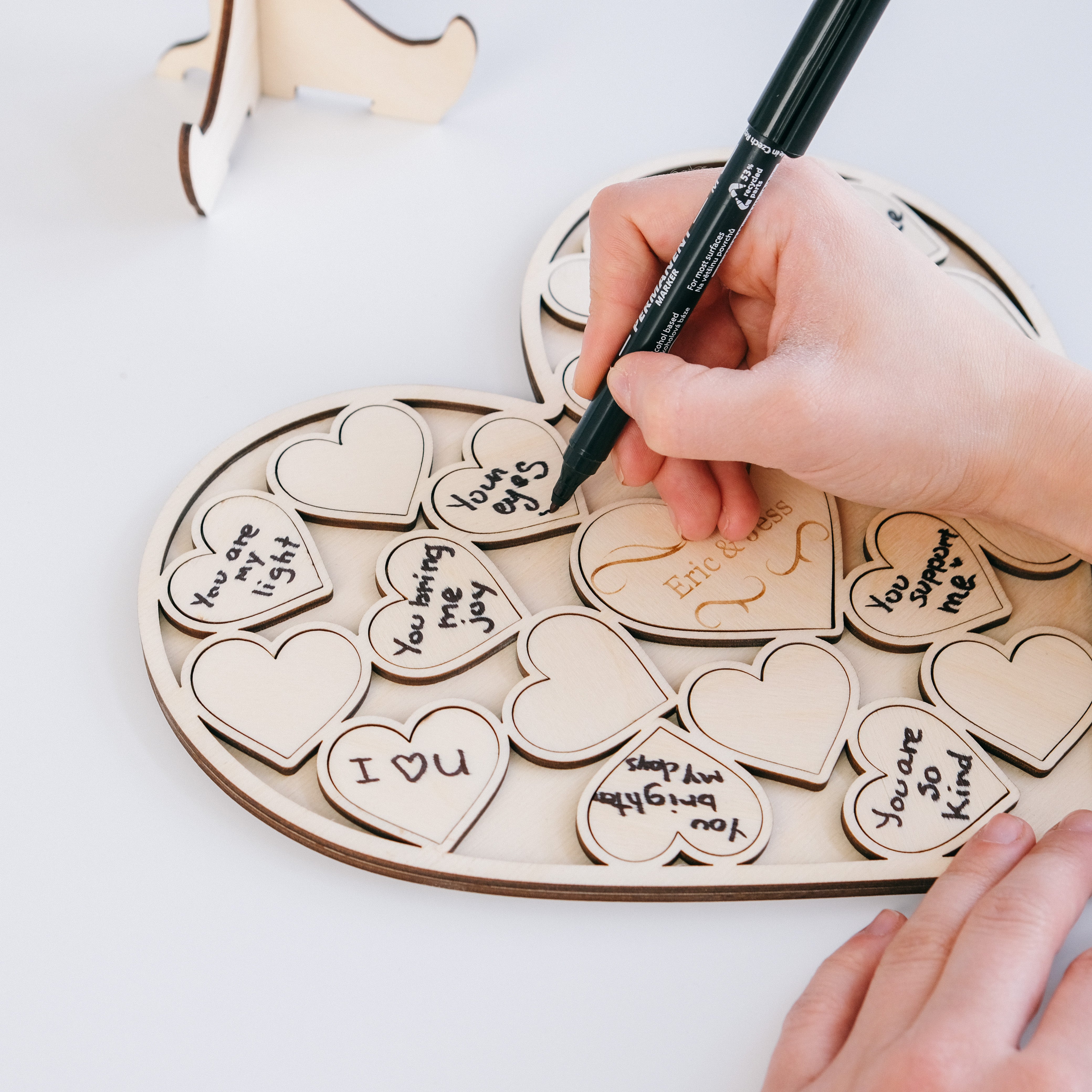 Wooden Heart Puzzle with Stand