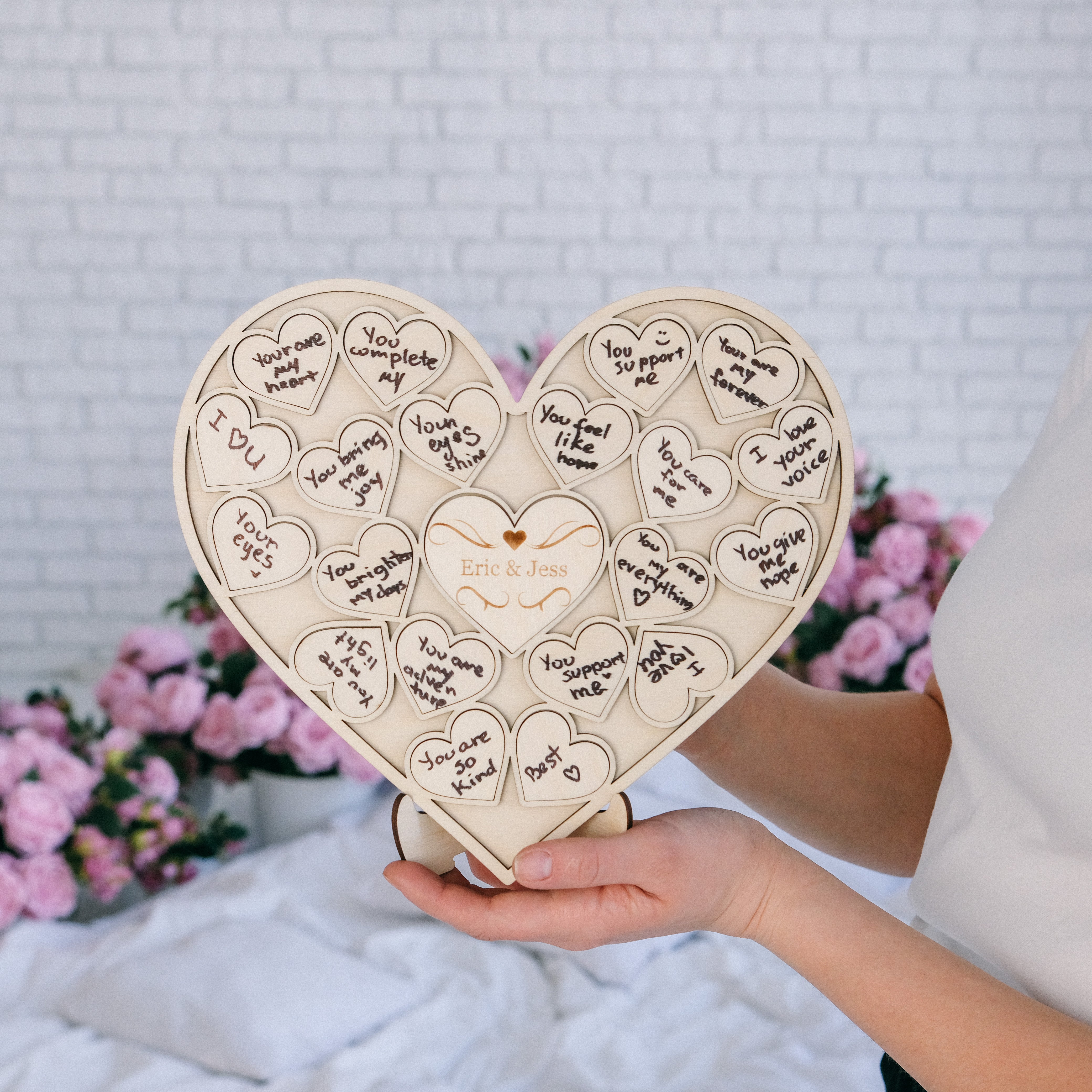 Wooden Heart Puzzle with Stand