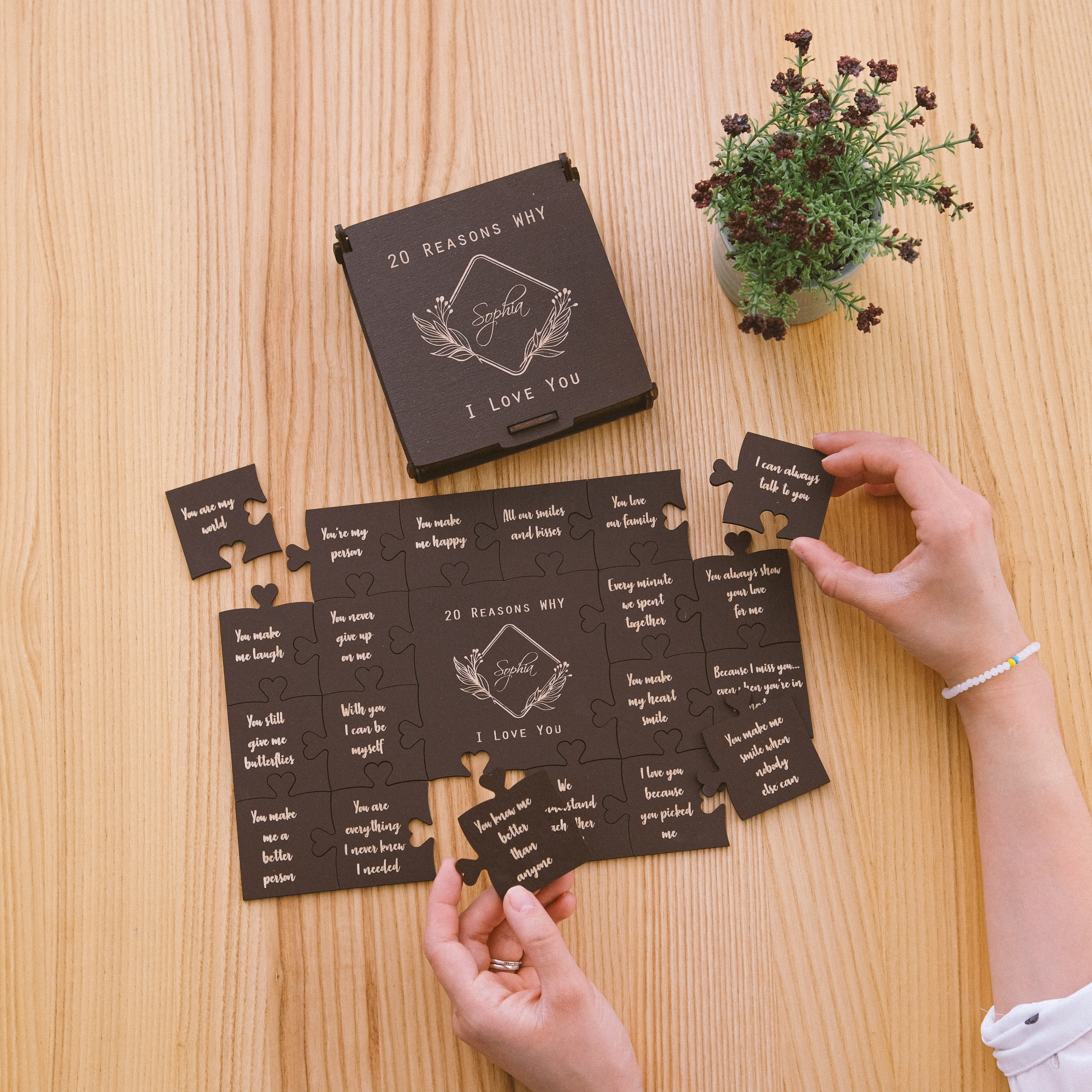 Romantic Wooden Puzzle – Rectangle