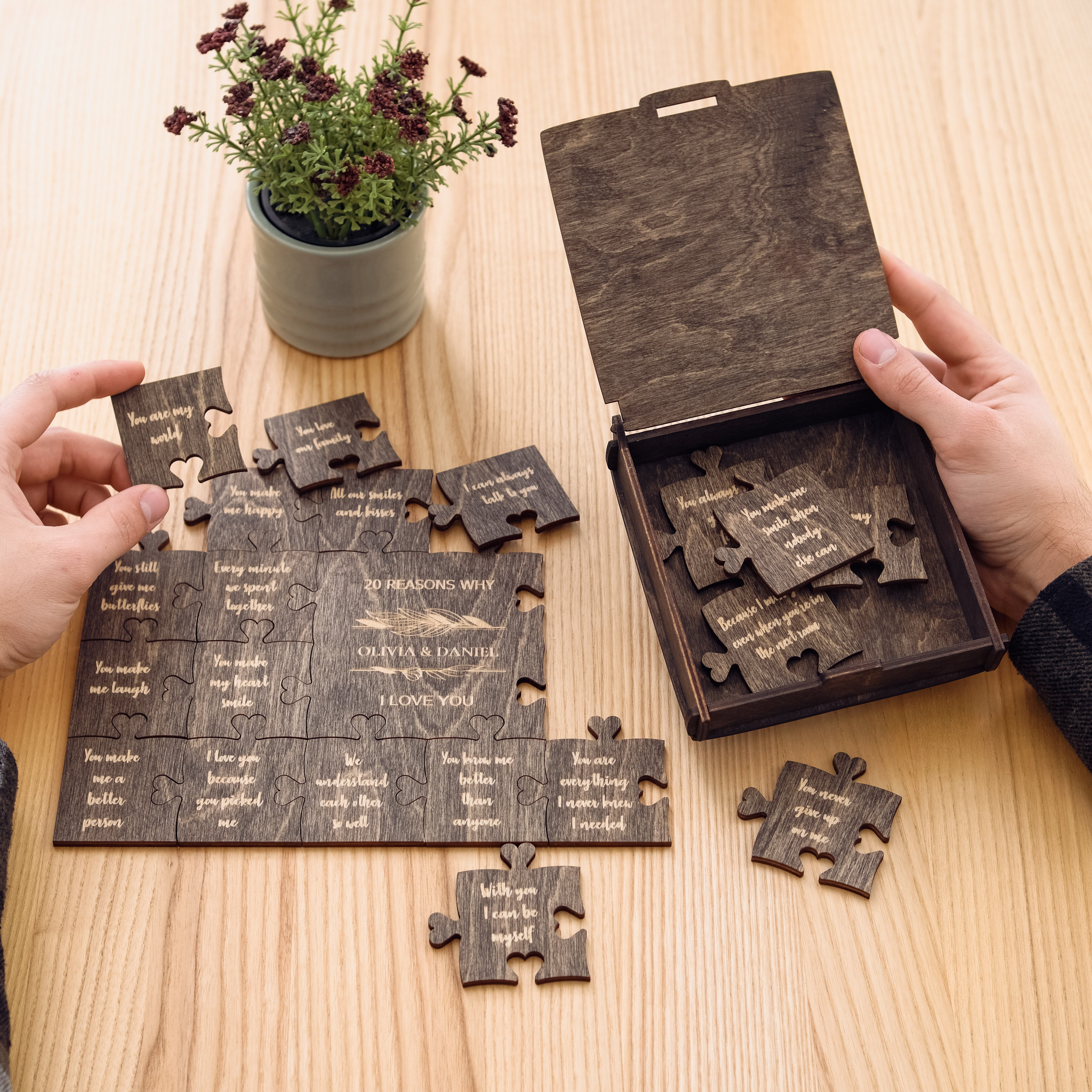 Romantic Wooden Puzzle – Rectangle