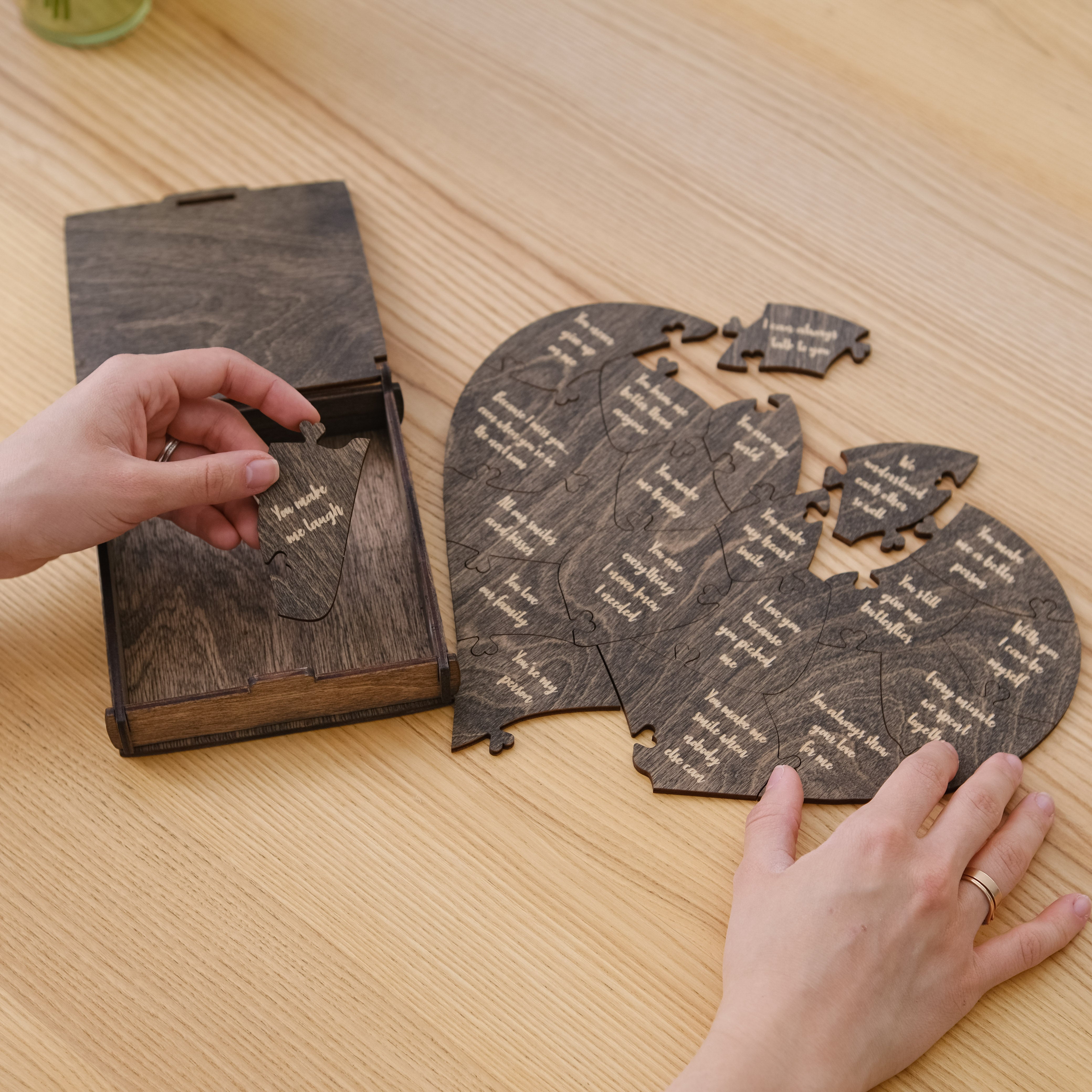Romantic Wooden Puzzle - Heart