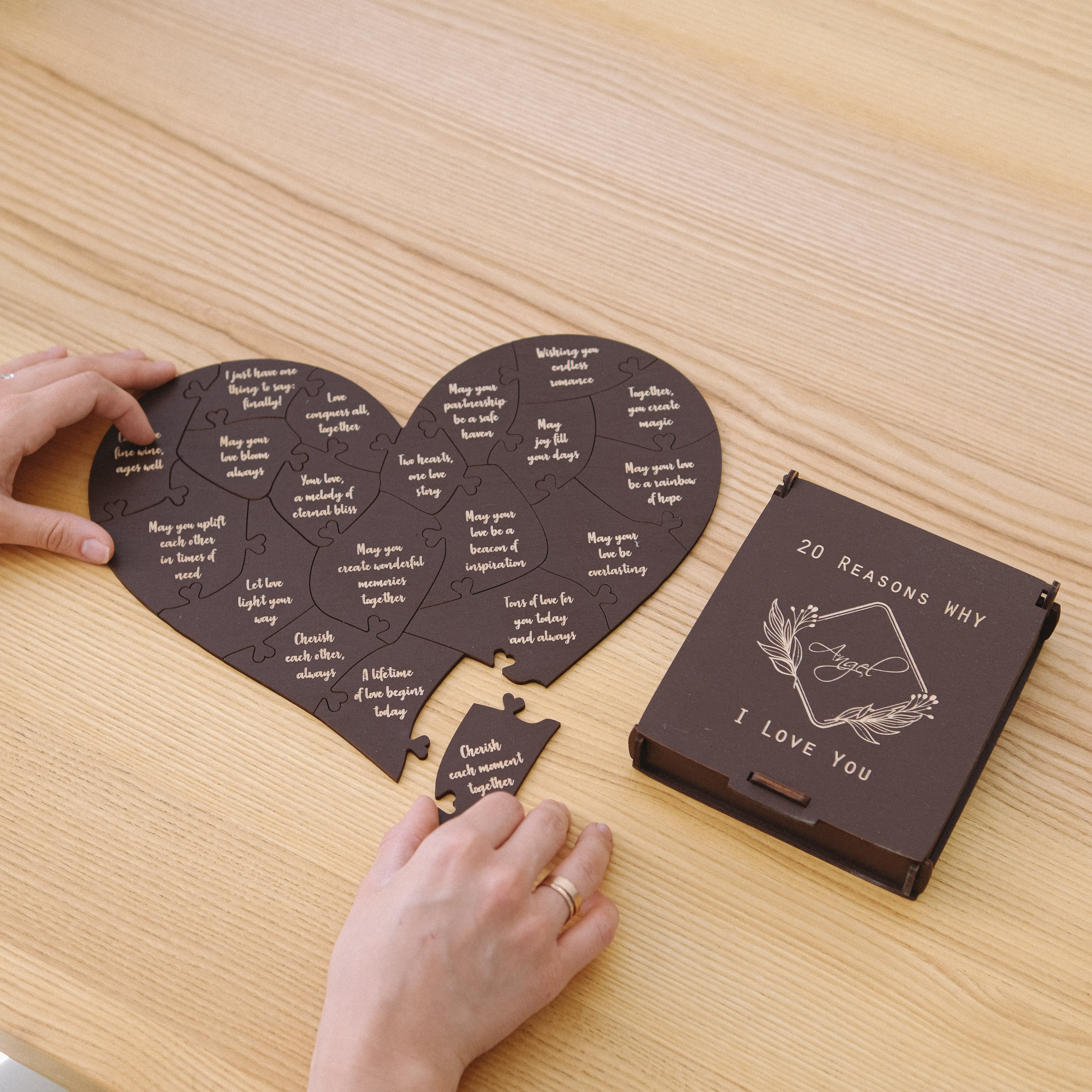 Romantic Wooden Puzzle - Heart