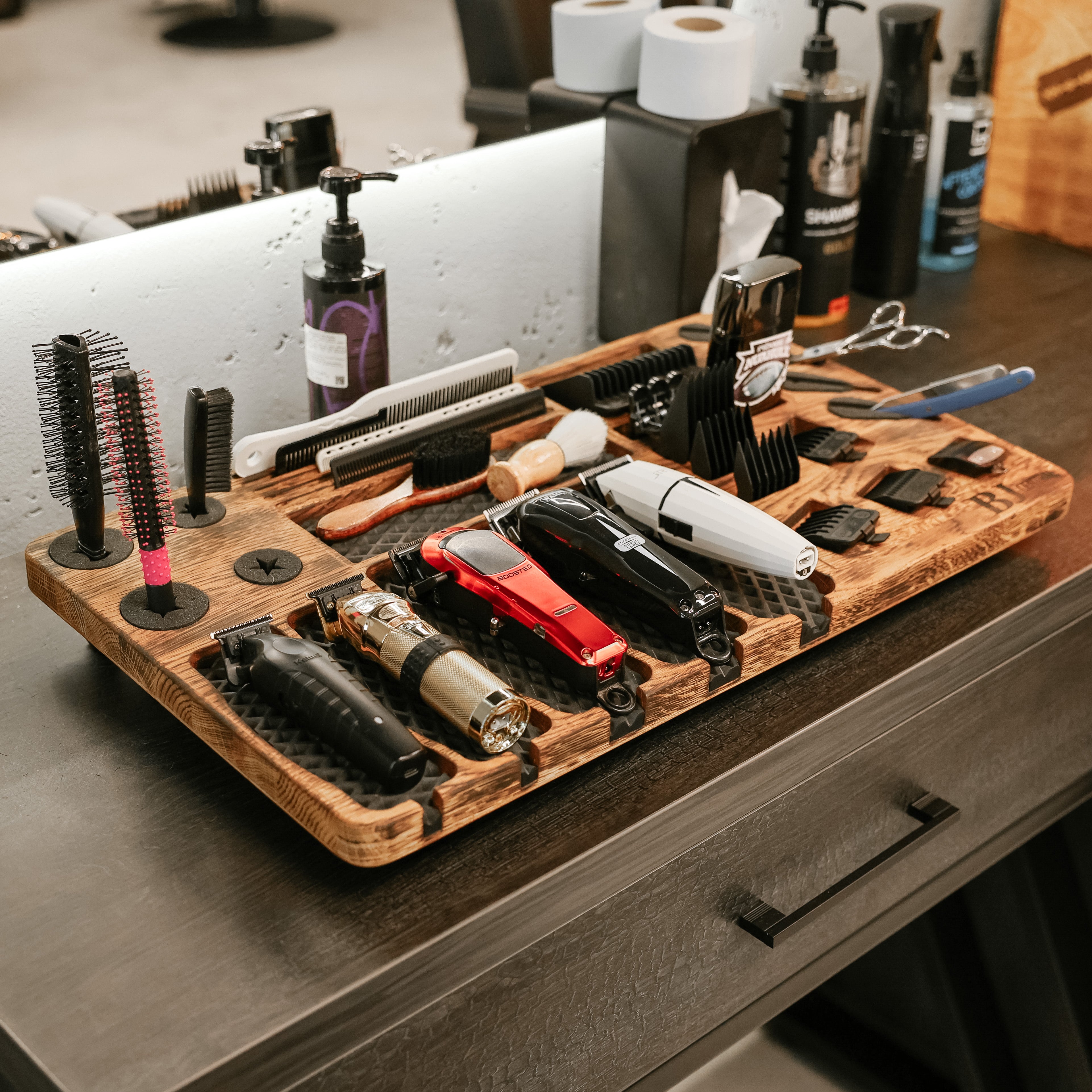 Wooden Barber Tray