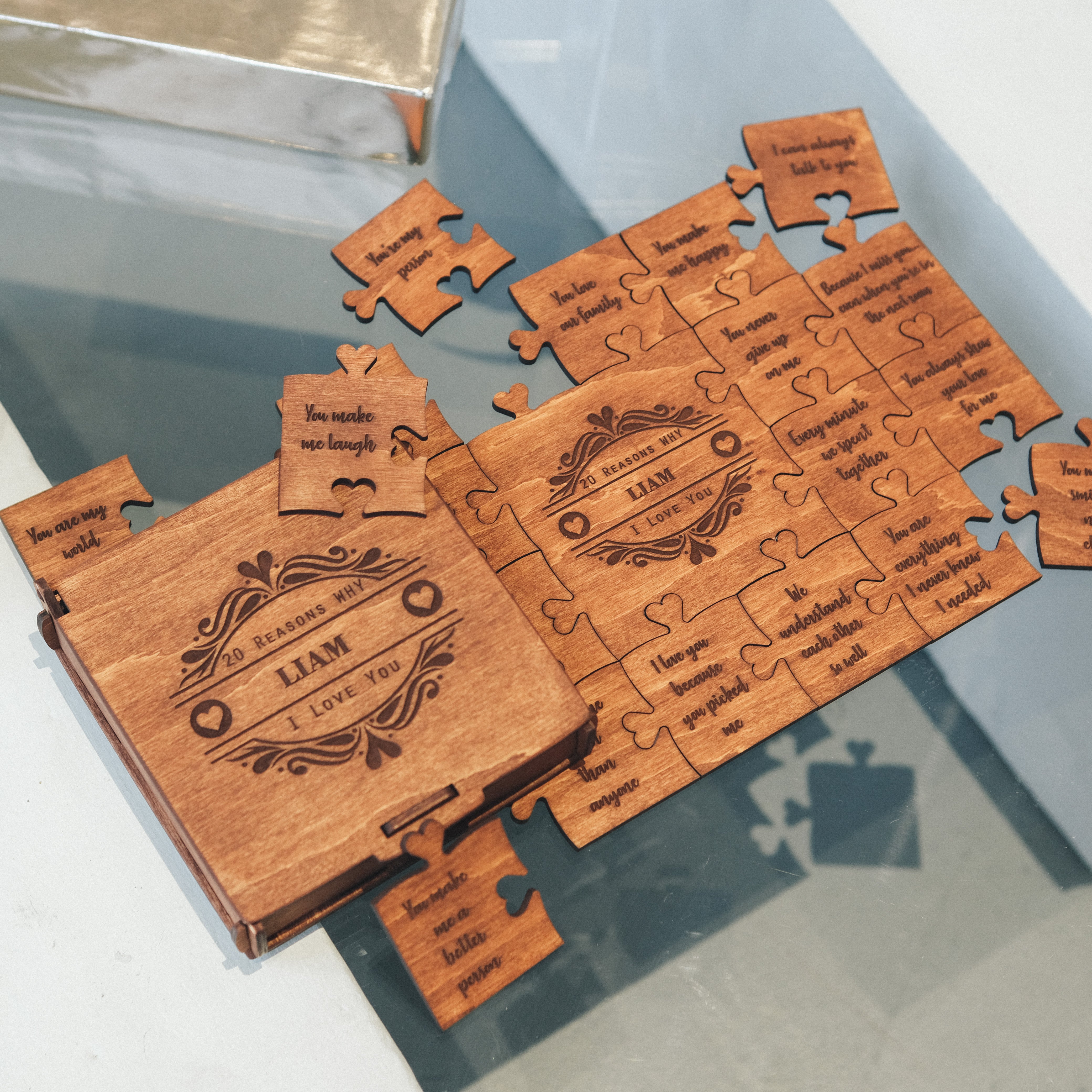 Romantic Wooden Puzzle – Rectangle